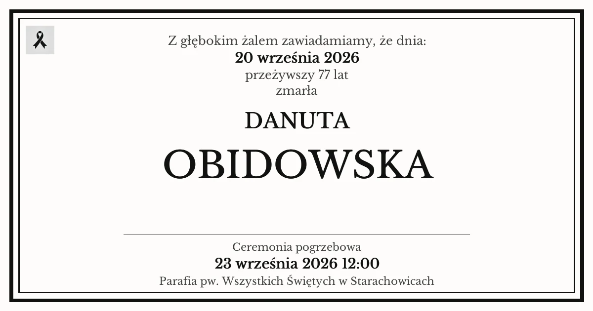 Nekrolog — Danuta Obidowska