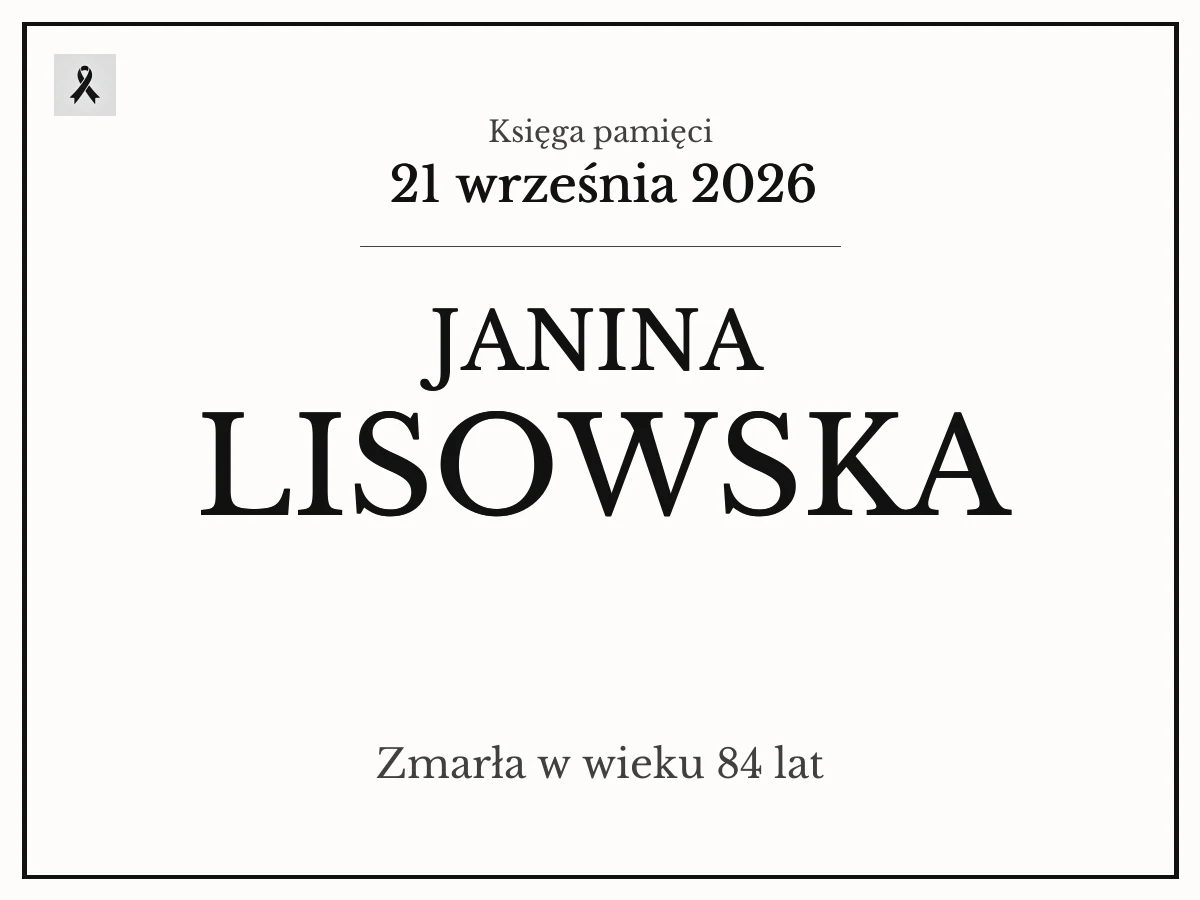 Janina Lisowska z domu Ptasińska