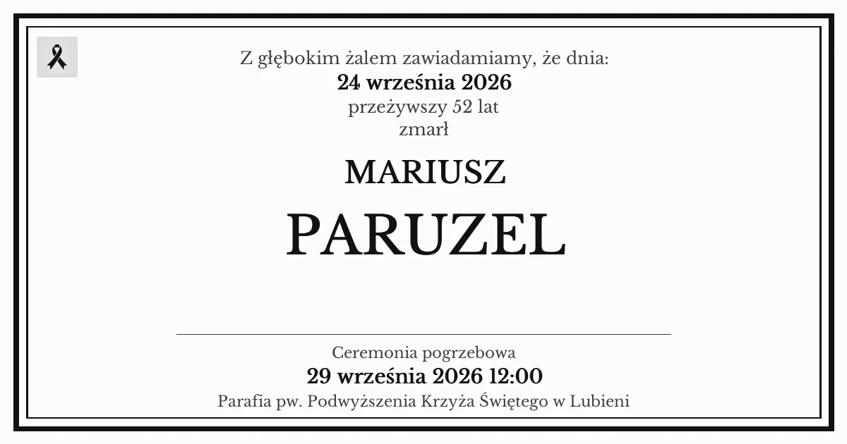 Nekrolog — Mariusz Paruzel