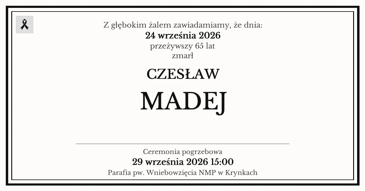 Nekrolog — Czesław Madej