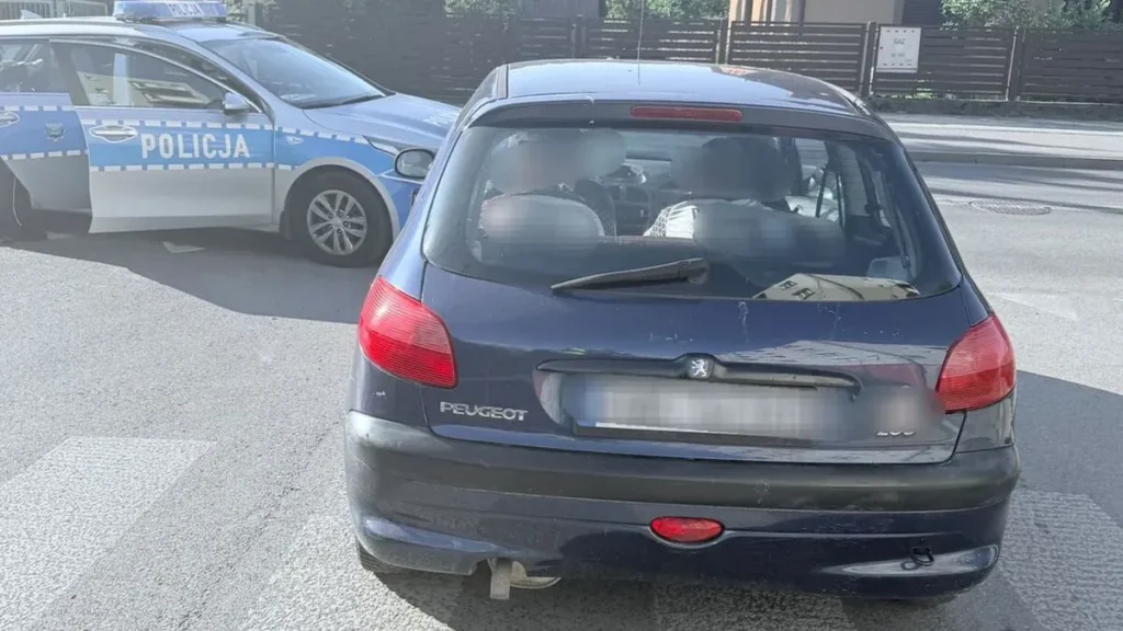 Ilustracja neutralnej kontroli drogowej prowadzonej przez policję