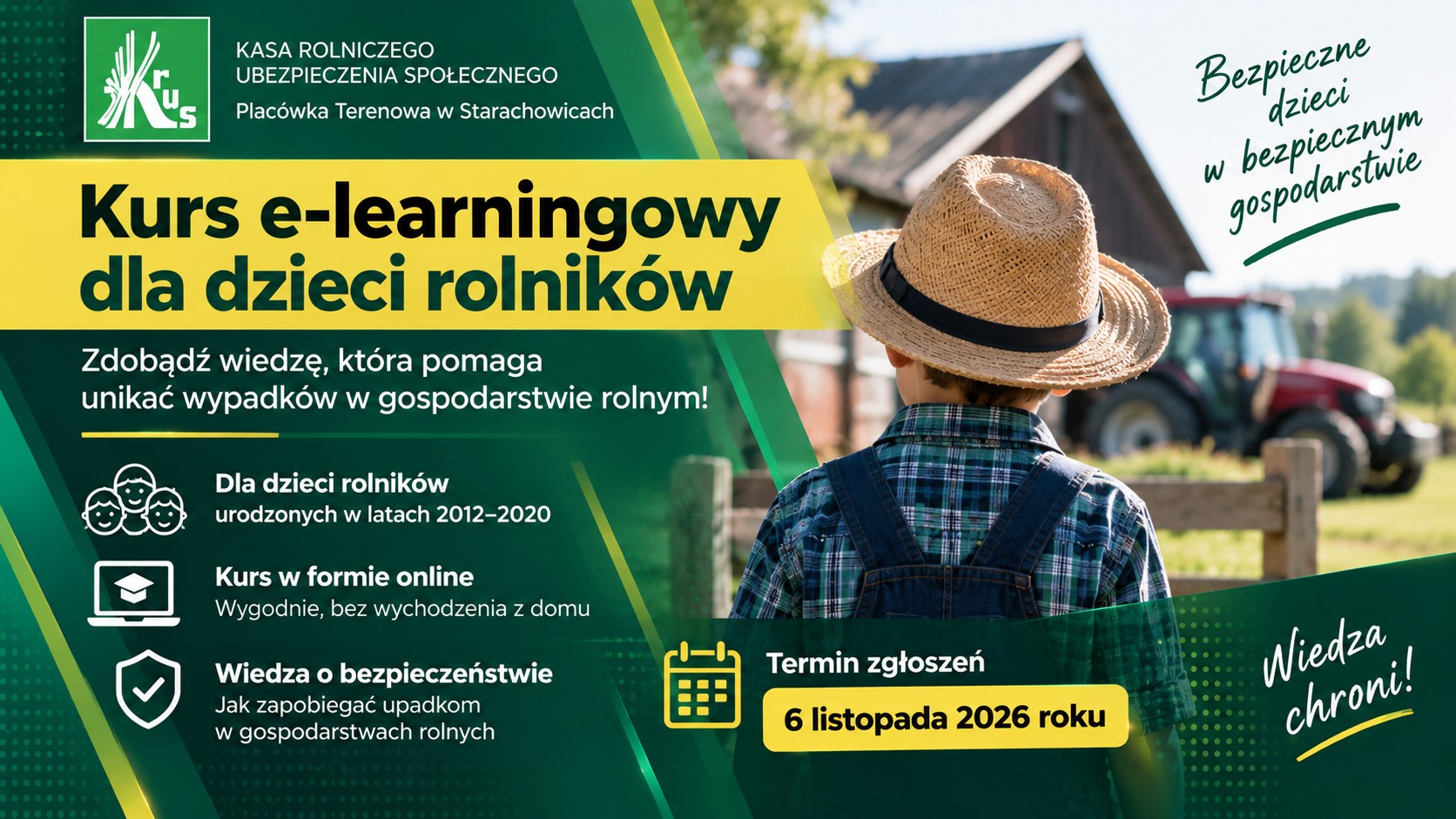 Kurs KRUS dla dzieci rolników. Zgłoszenia do 6 listopada