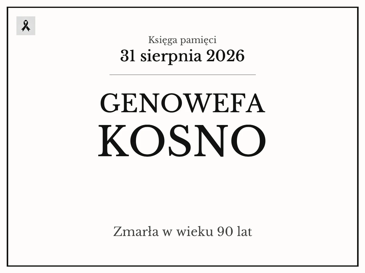 Genowefa Kosno z domu Sokołowska