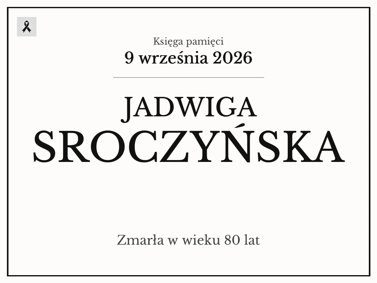 JADWIGA SROCZYŃSKA z domu SZELĄG