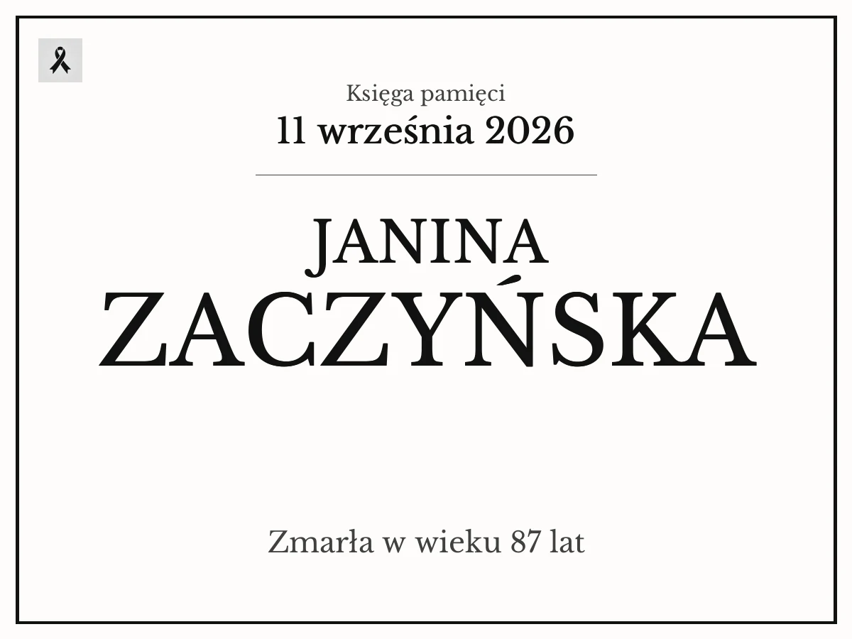 Janina Zaczyńska z domu Arczewska