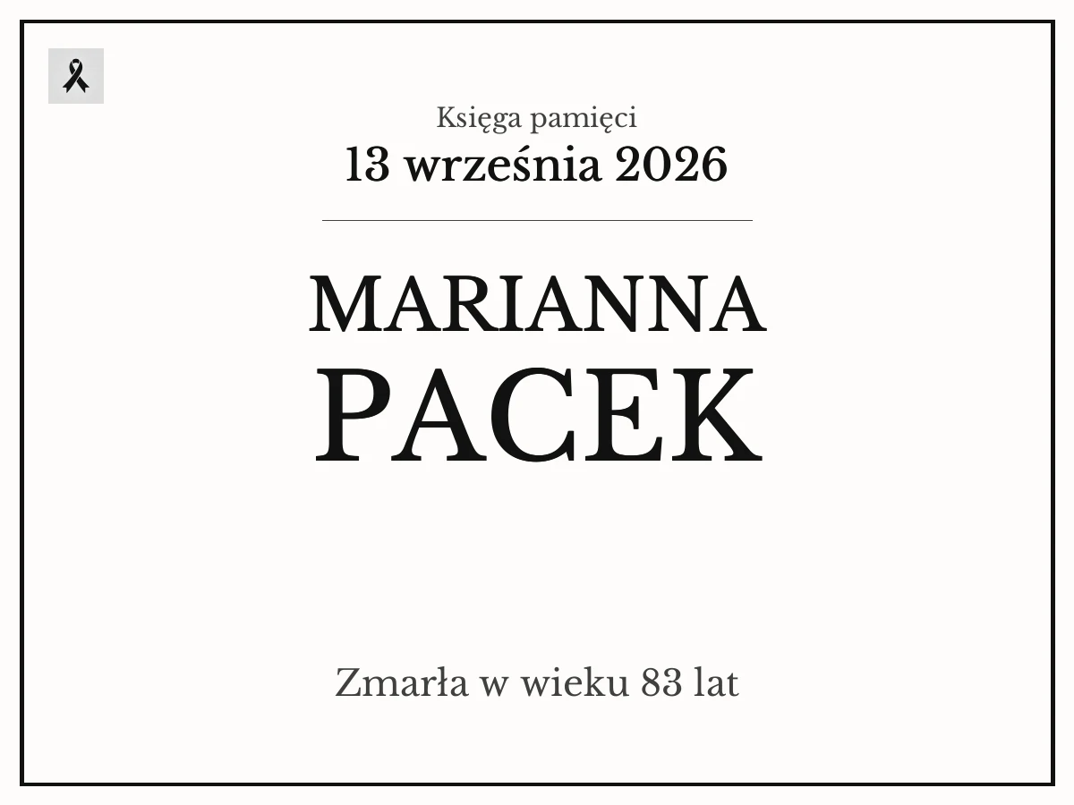 Marianna Pacek z domu Jop