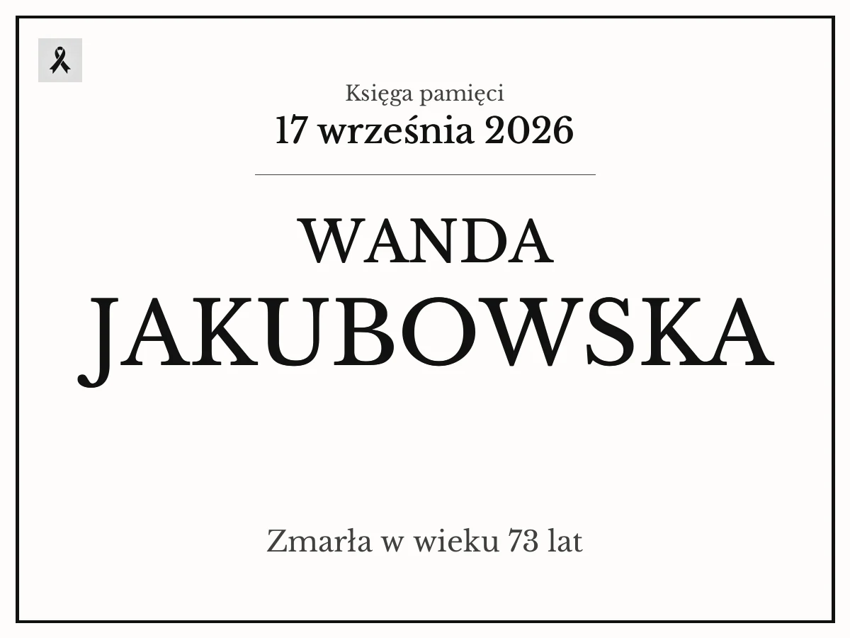 Wanda Jakubowska z domu Wierzbicka