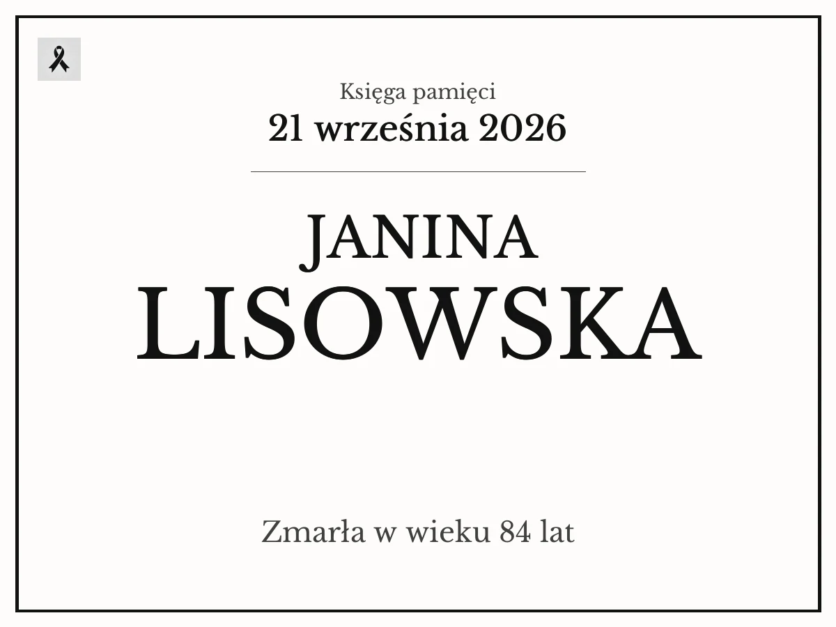 Janina Lisowska z domu Ptasińska