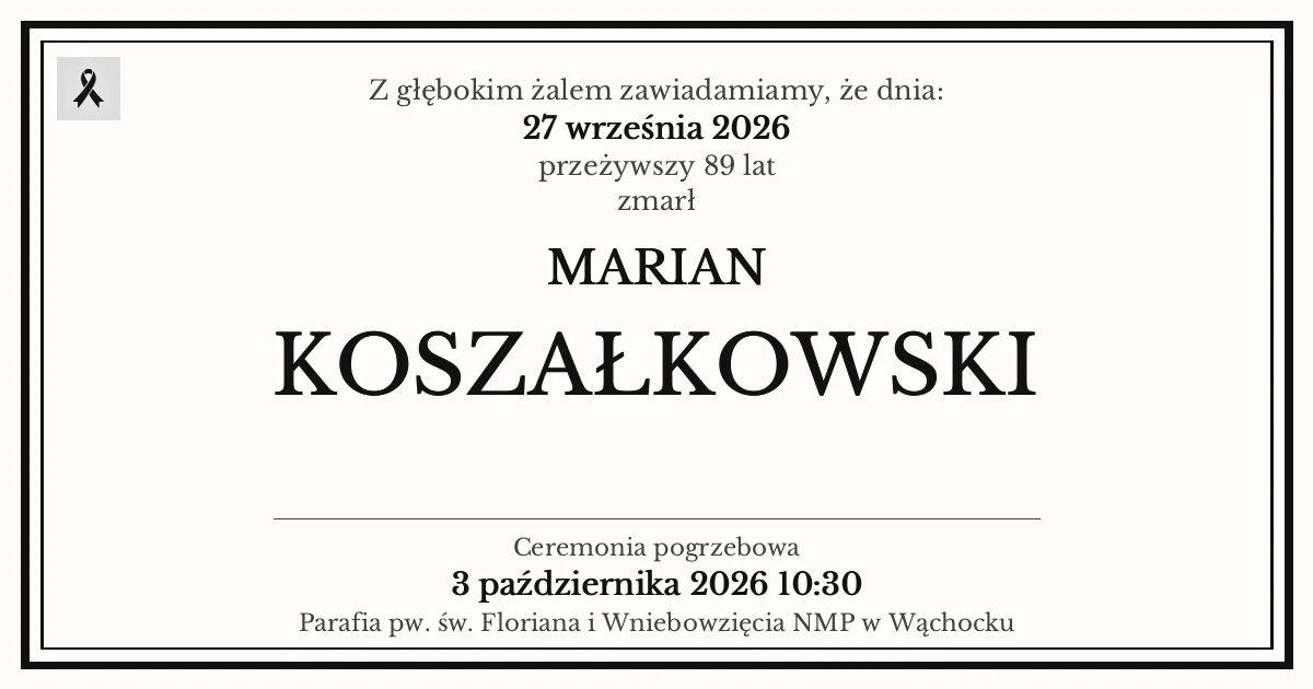 Nekrolog — Marian Koszałkowski