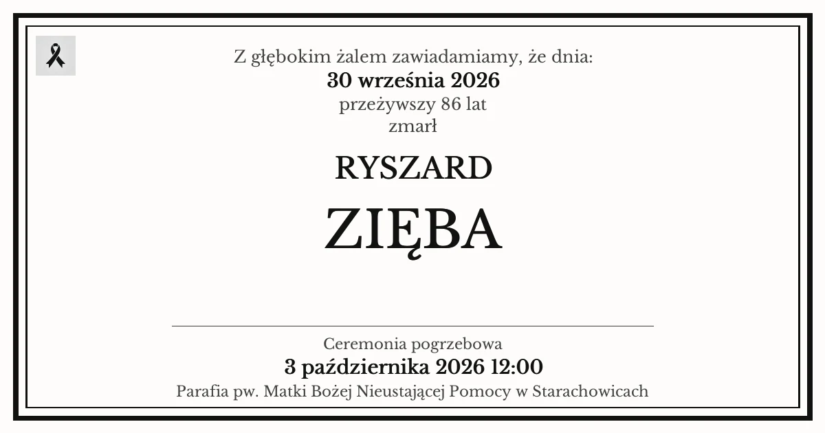 Nekrolog — Ryszard Zięba