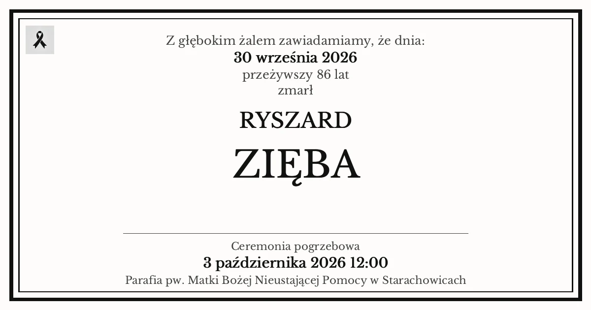 Nekrolog — Ryszard Zięba