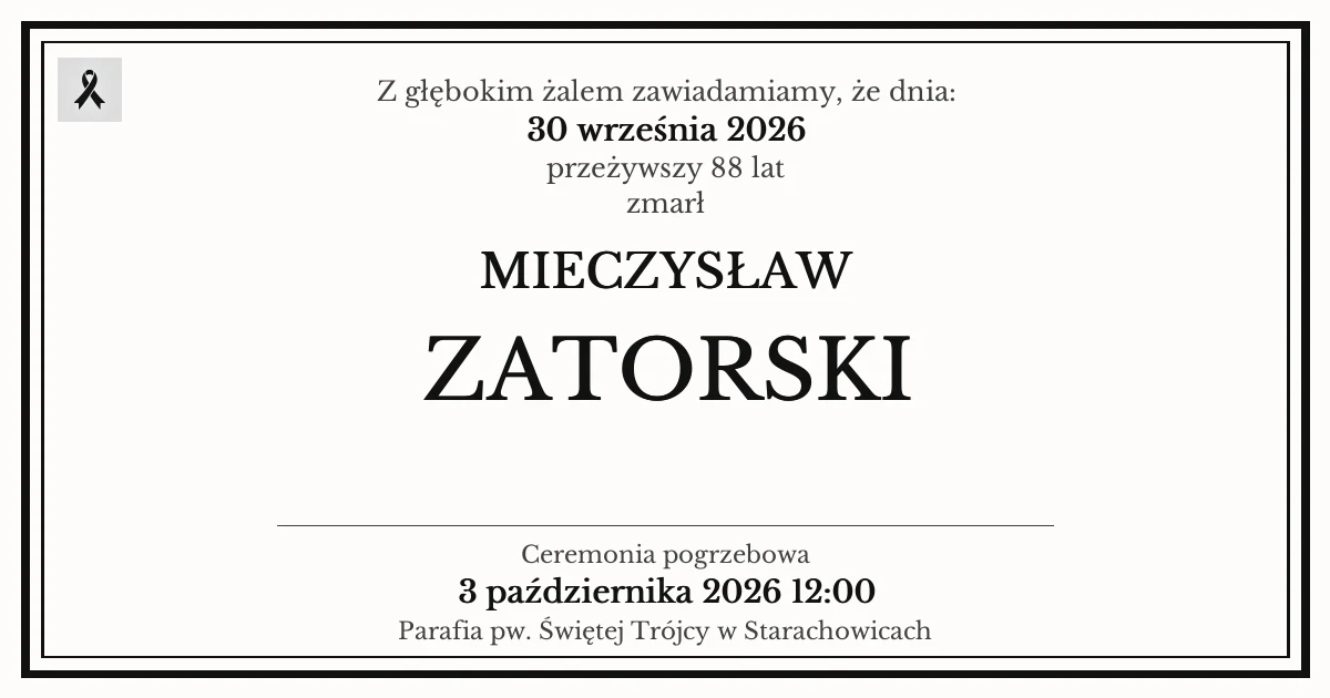 Nekrolog — Mieczysław Zatorski
