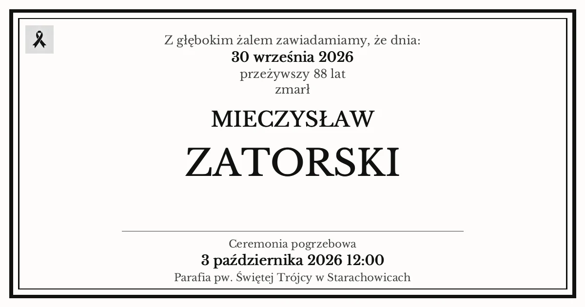 Nekrolog — Mieczysław Zatorski