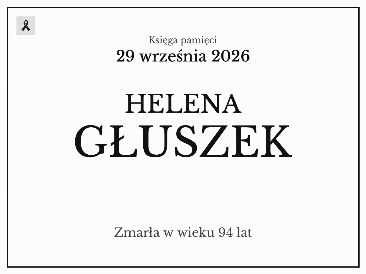 Helena Głuszek z domu Pożoga