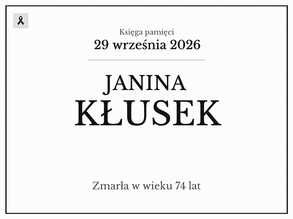 Janina Kłusek z domu Czerwińska
