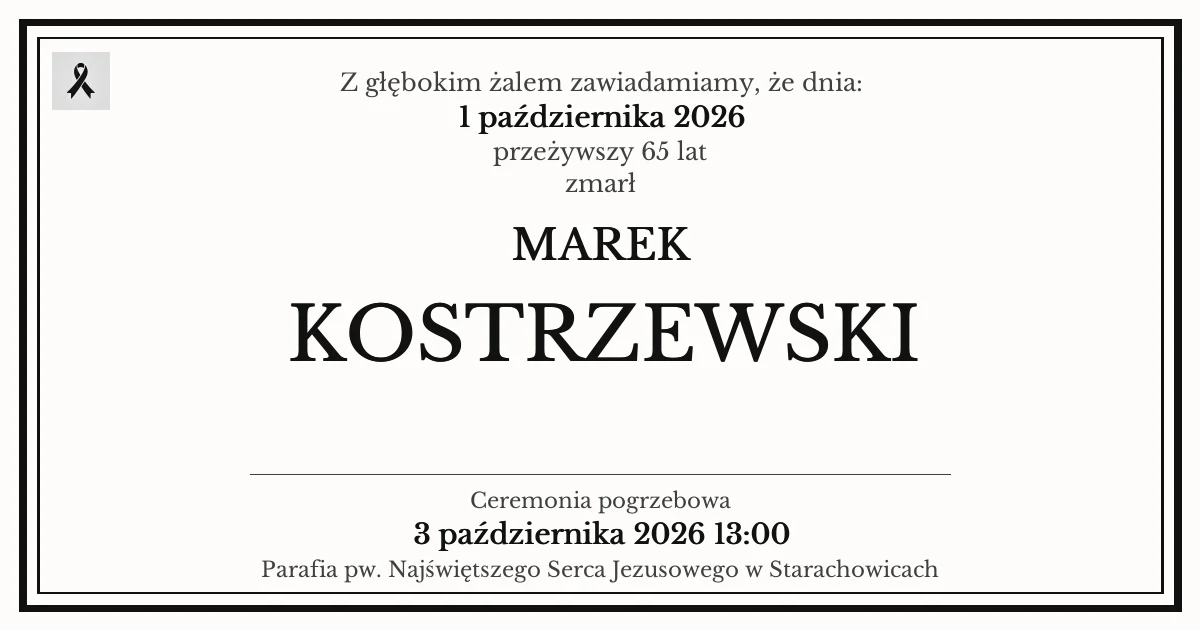 Nekrolog — Marek Kostrzewski