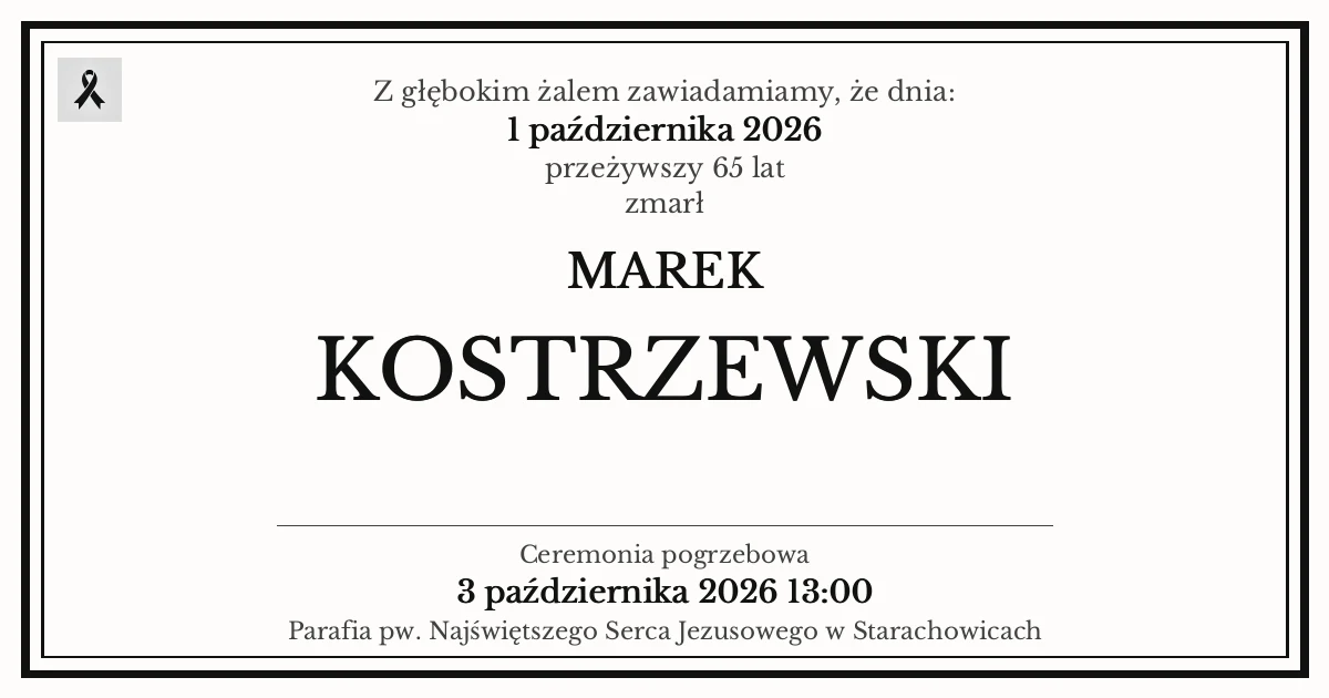 Nekrolog — Marek Kostrzewski