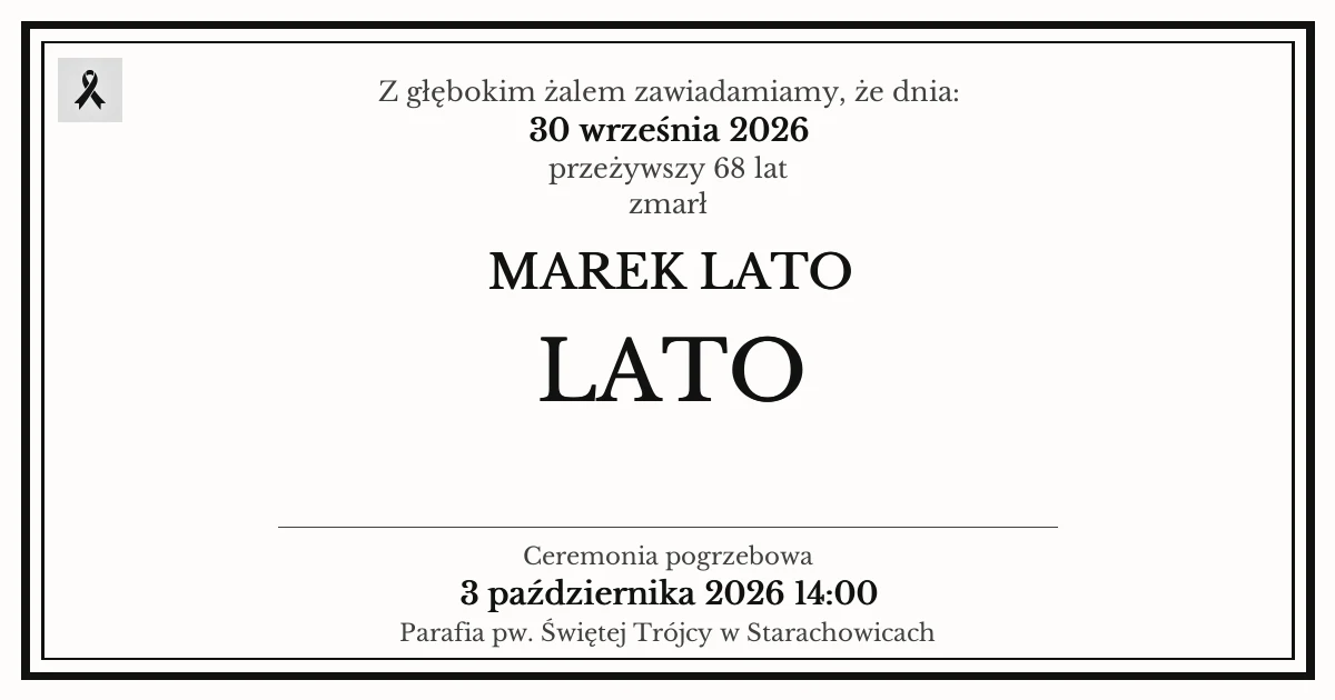 Nekrolog — Marek Lato Lato