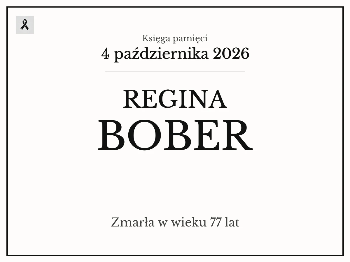 Regina Bober z domu Jeziorska