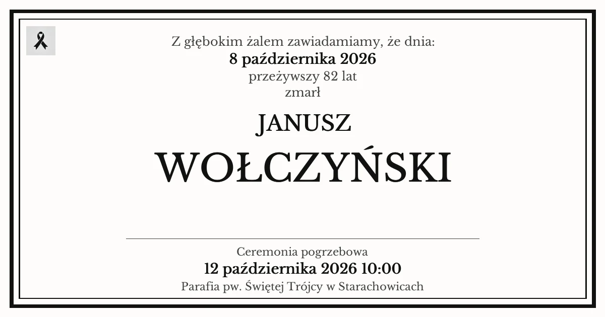 Nekrolog — Janusz Wołczyński