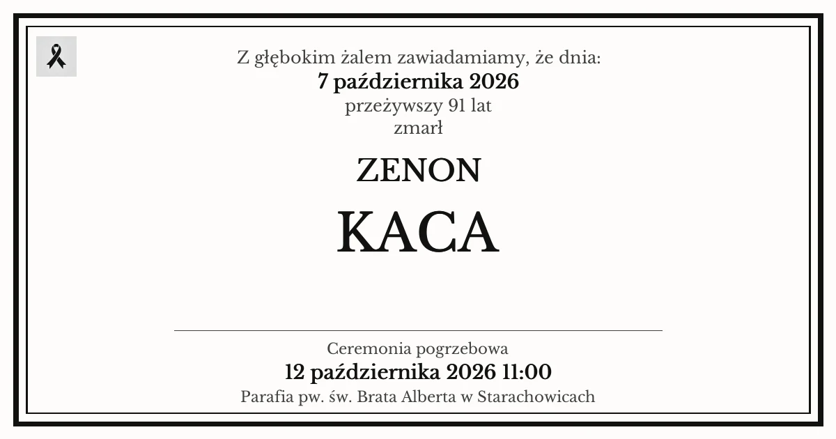Nekrolog — Zenon Kaca