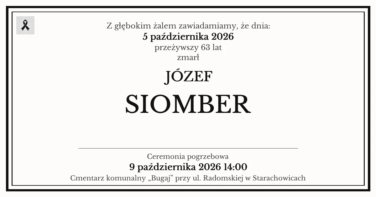Nekrolog — Józef Siomber