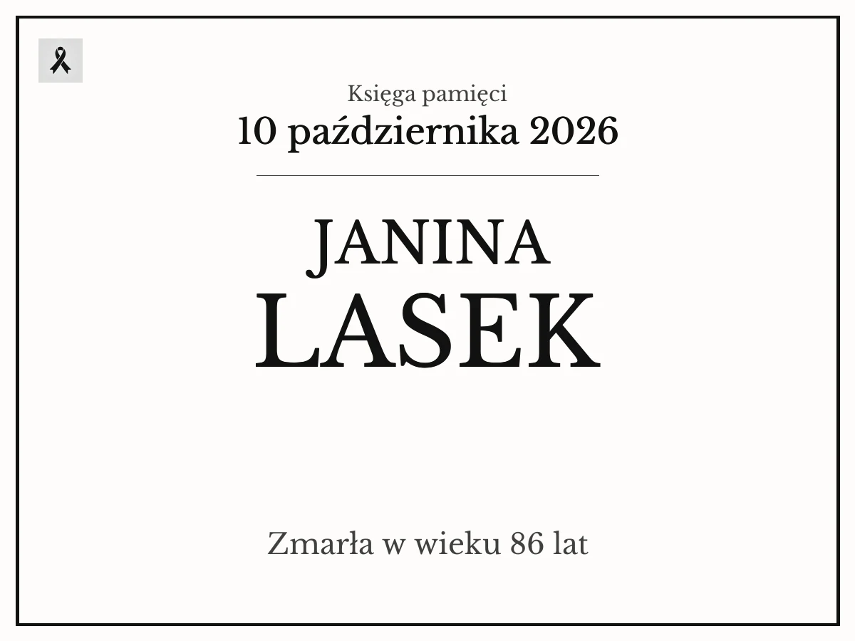 Janina Lasek z domu Jaguś