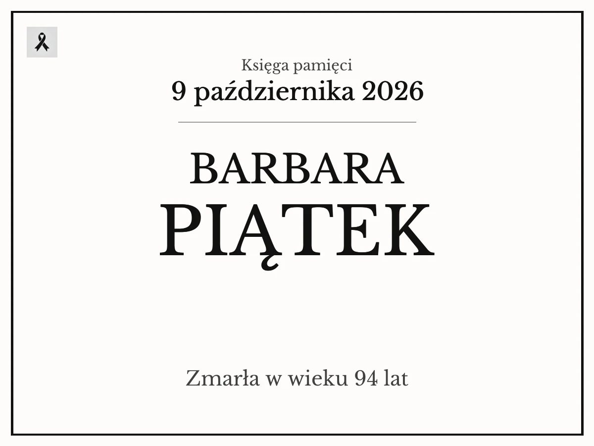 Barbara Piątek z domu Ruzik