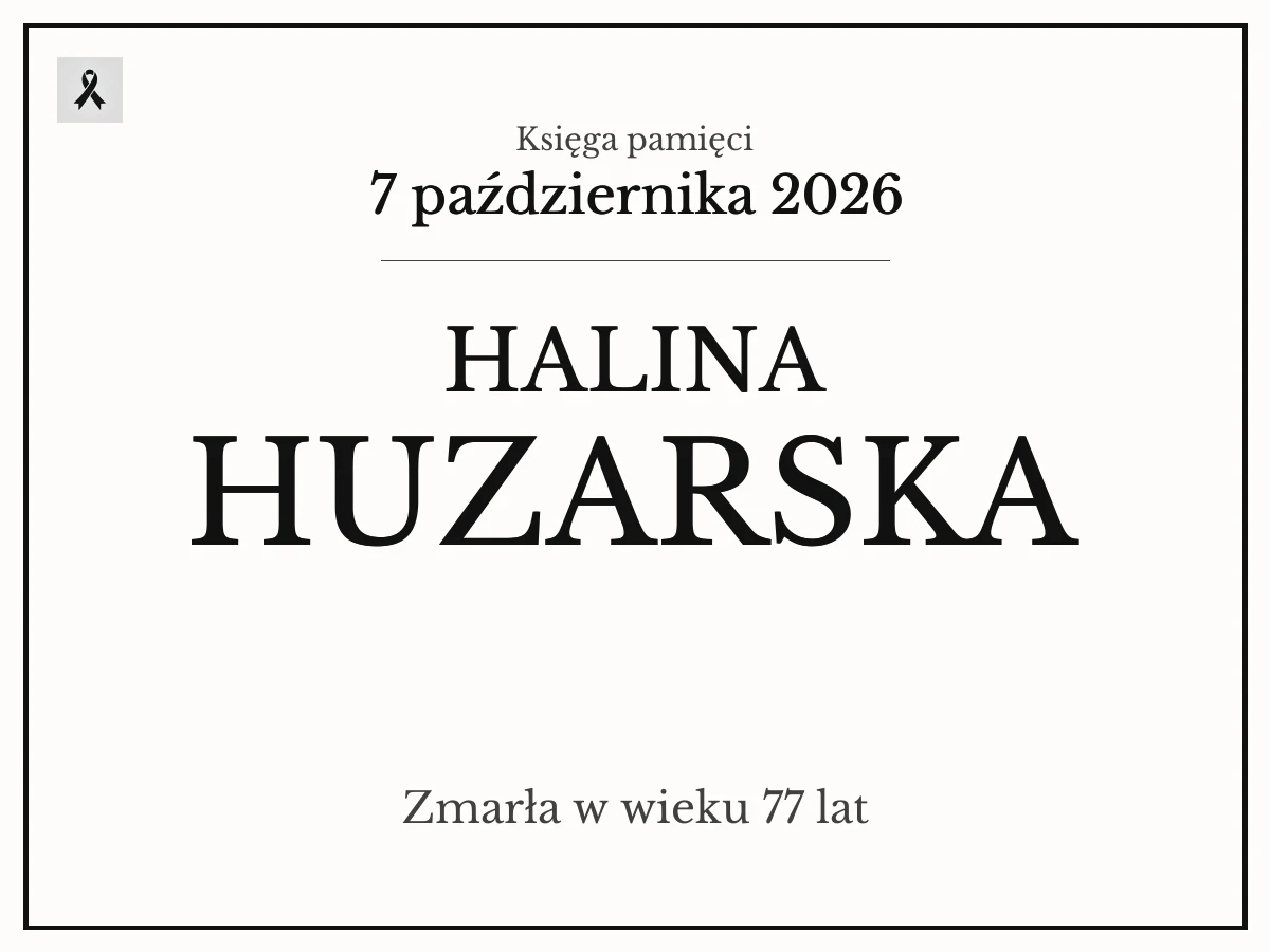 Halina Huzarska z domu Wiśniewska