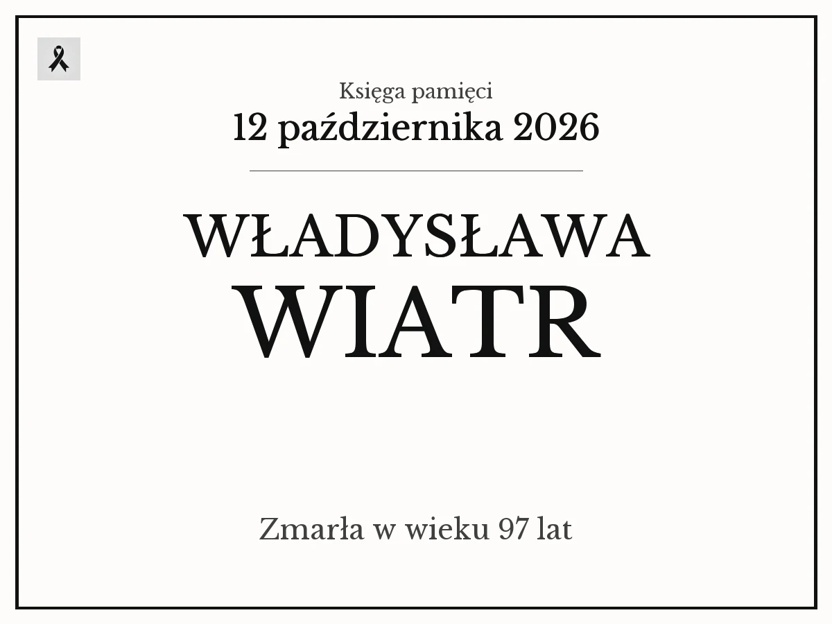 Władysława Wiatr z domu Sochaj