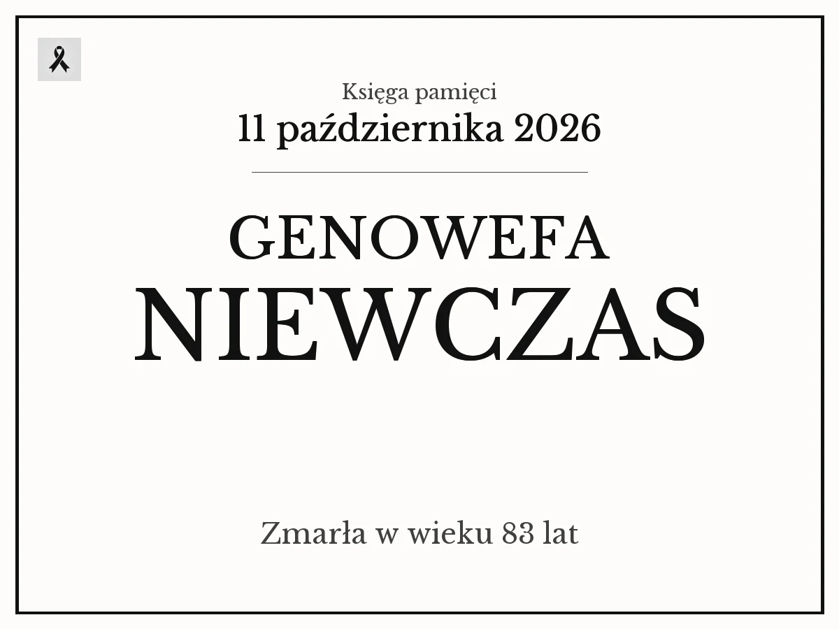 Genowefa Niewczas z domu Jarecka