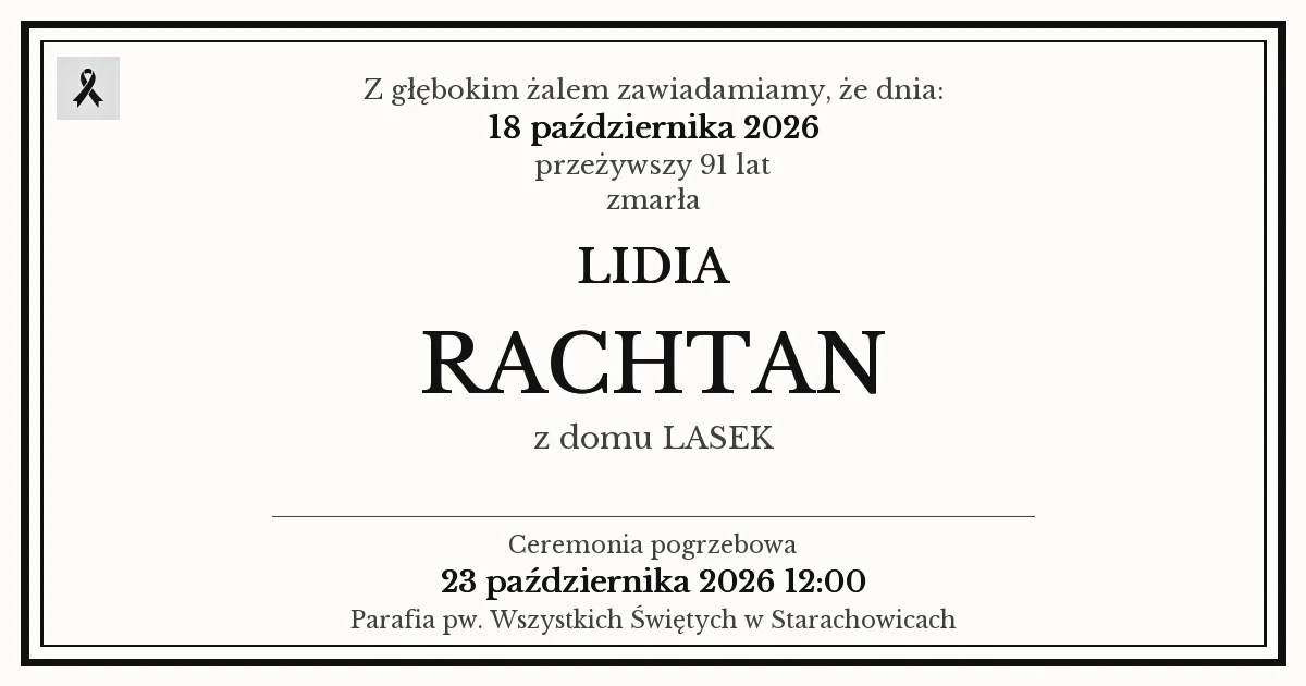 Nekrolog — Lidia Rachtan