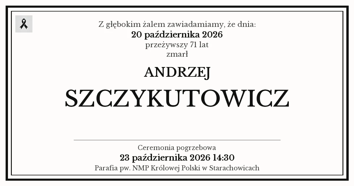 Nekrolog — Andrzej Szczykutowicz