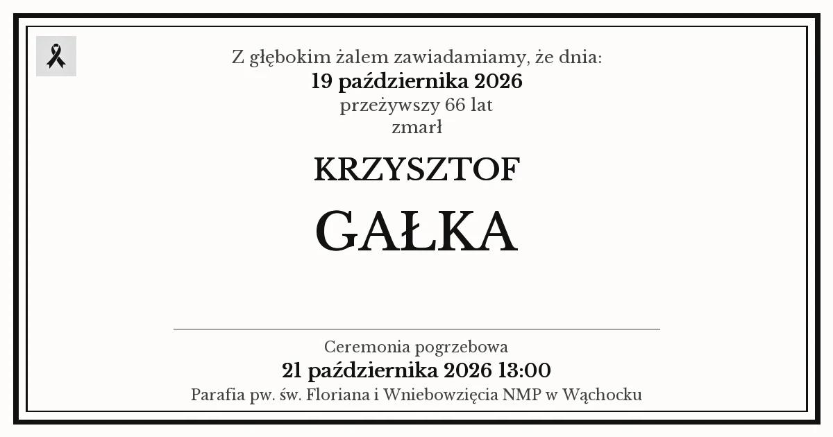 Nekrolog — Krzysztof Gałka