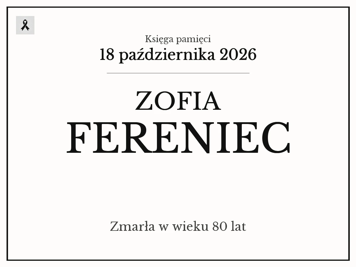Zofia Fereniec z domu Staszałek