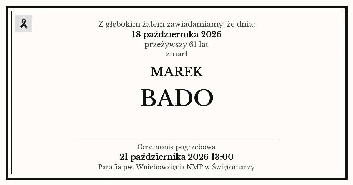 Nekrolog — Marek Bado