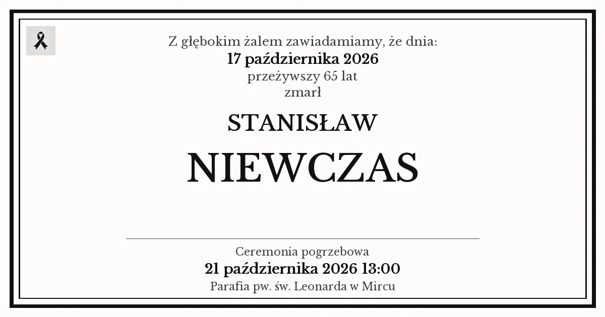 Nekrolog — Stanisław Niewczas