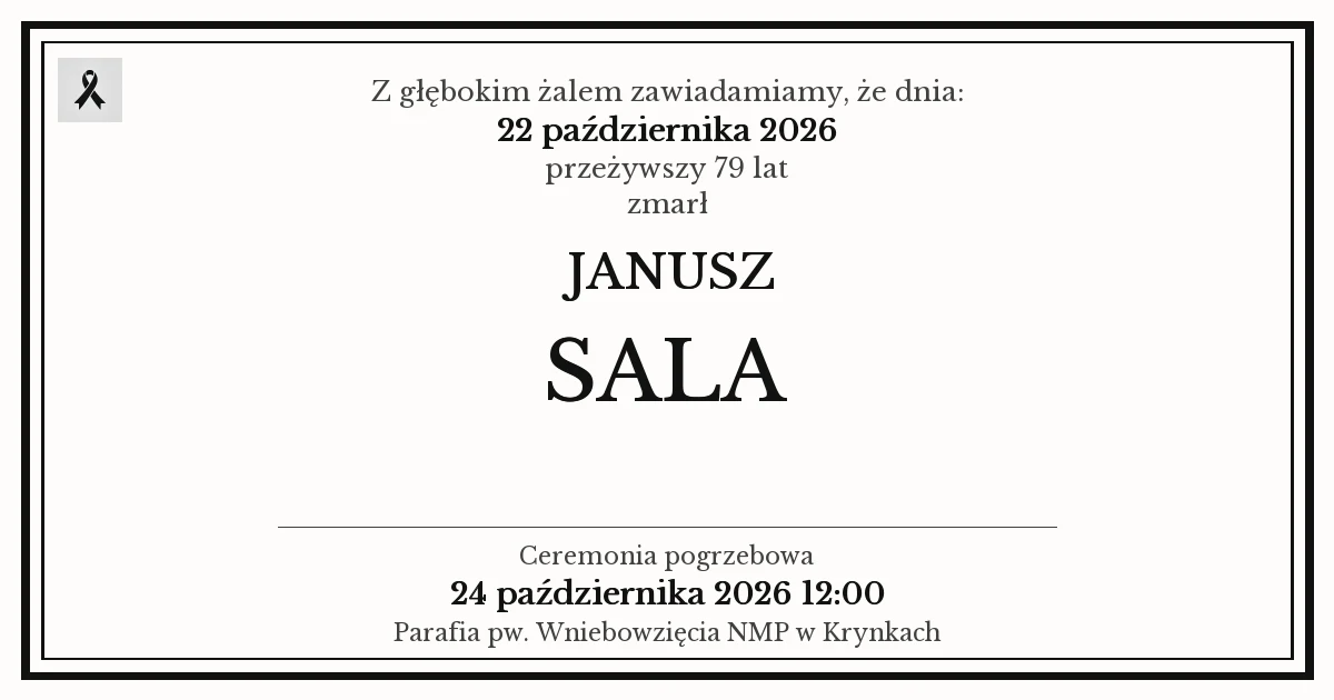 Nekrolog — Janusz Sala