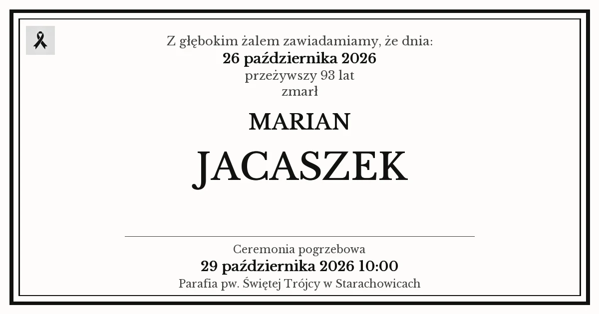Nekrolog — Marian Jacaszek