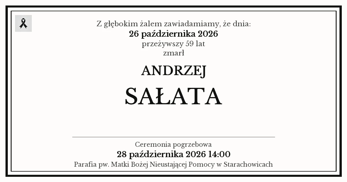 Nekrolog — Andrzej Sałata