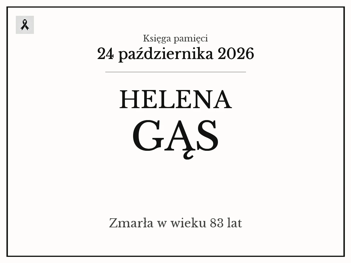 Helena Gąs z domu Piwowarczyk