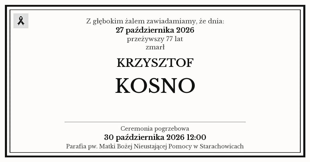 Nekrolog — Krzysztof Kosno