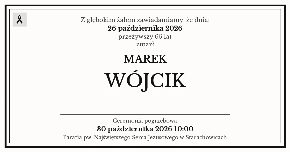 Nekrolog — Marek Wójcik