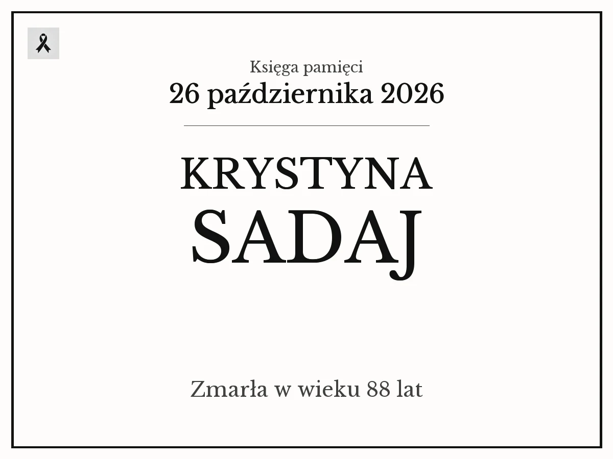 Krystyna Sadaj z domu Dziubek